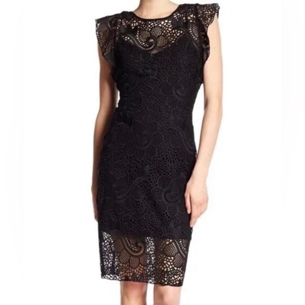 Hale Bob 🖤 Flutter Sleeve Lace Dress black
Mini knee length cocktail party.